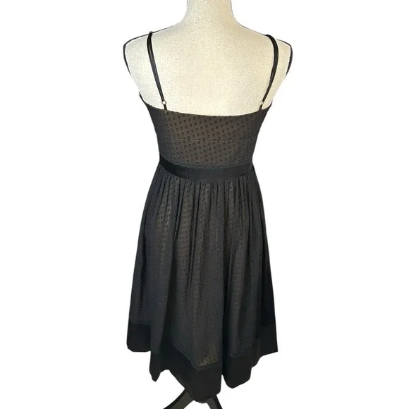 Laundry by Shelli Segal Black Silk Polka Dot Bra Top Cocktail Dress - Size 6 - Picture 4 of 15